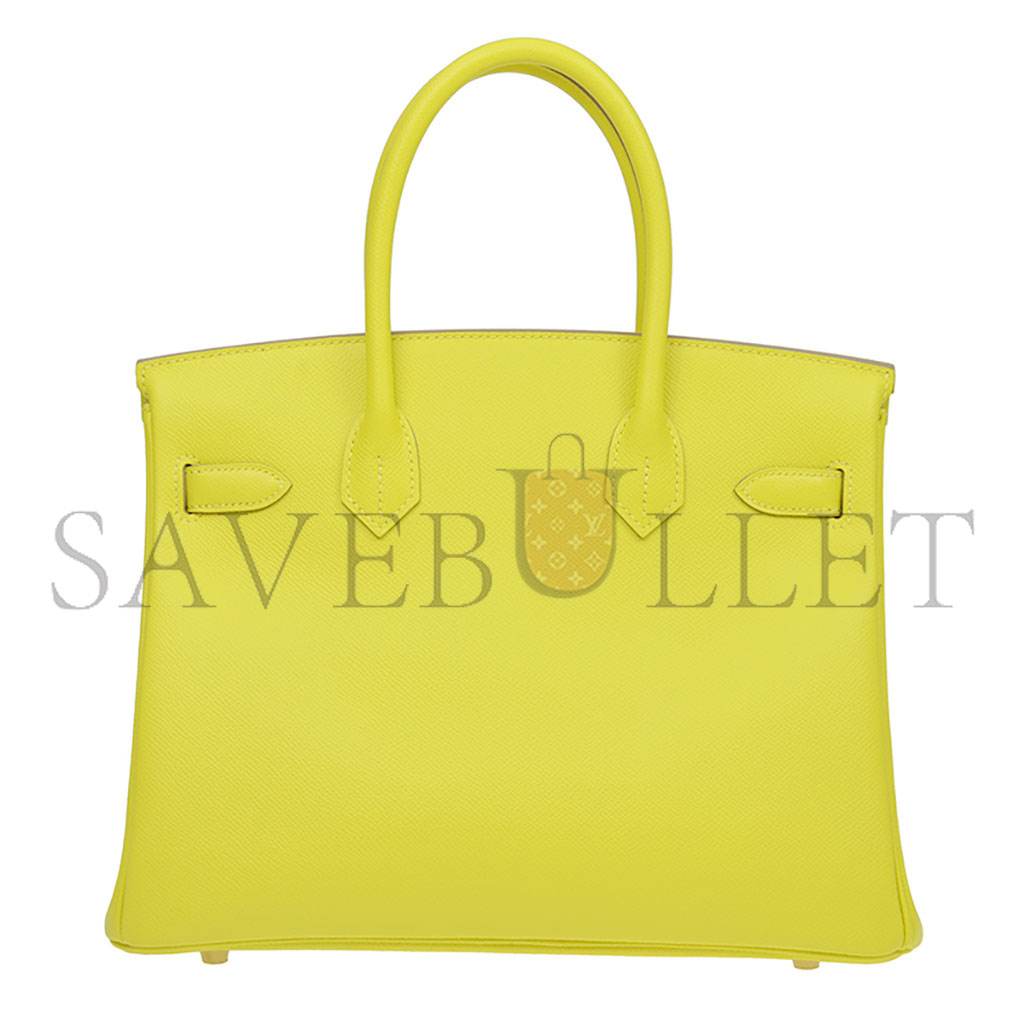 HERMES BIRKIN 30 EPSOM LEMON YELLOW SILVER BUCKLE BAG BK309REPGP (30*23*15cm)